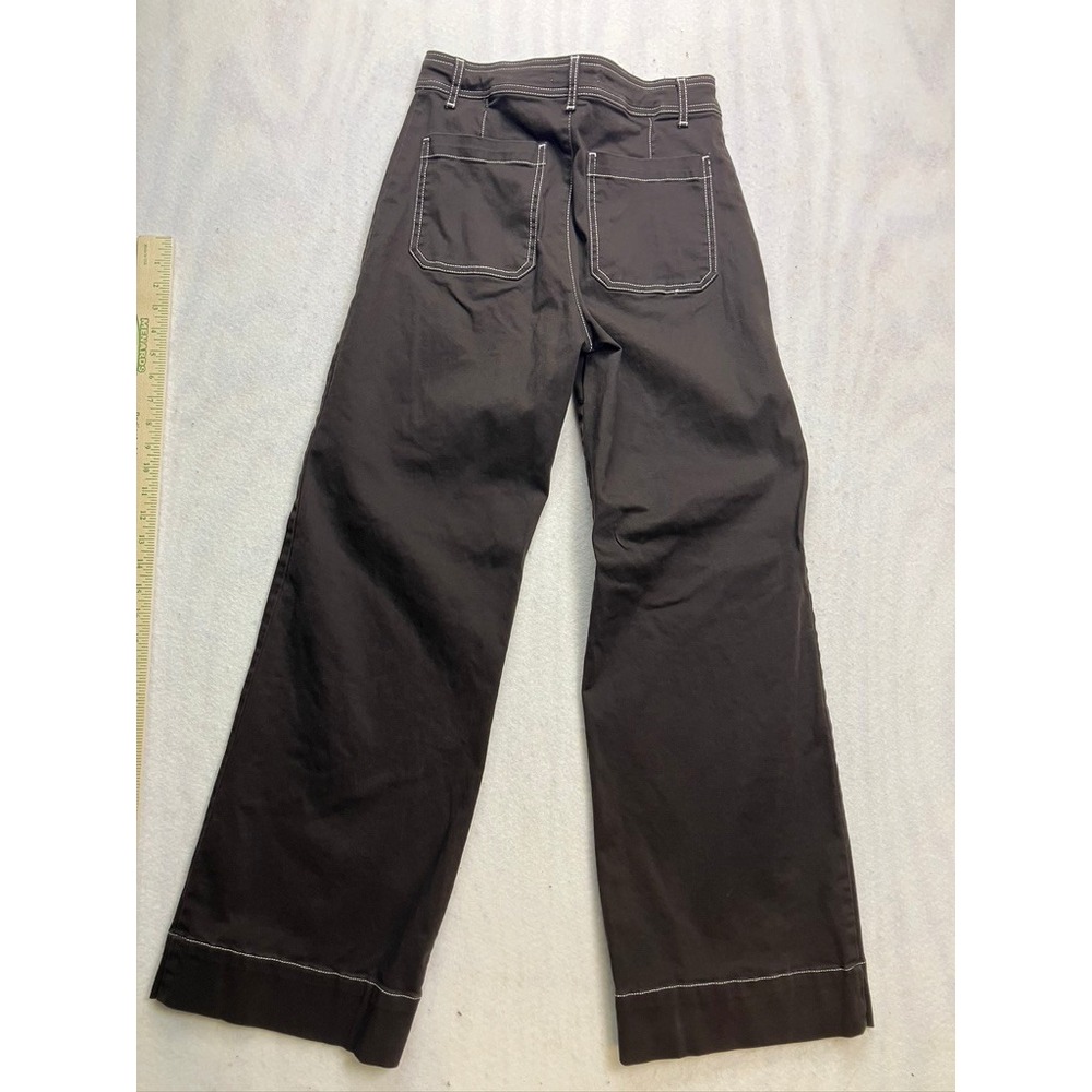 Bagatelle Wide Leg Pants Womens 6 Brown Contrast Stitch‎ High Rise - Picture 10 of 10